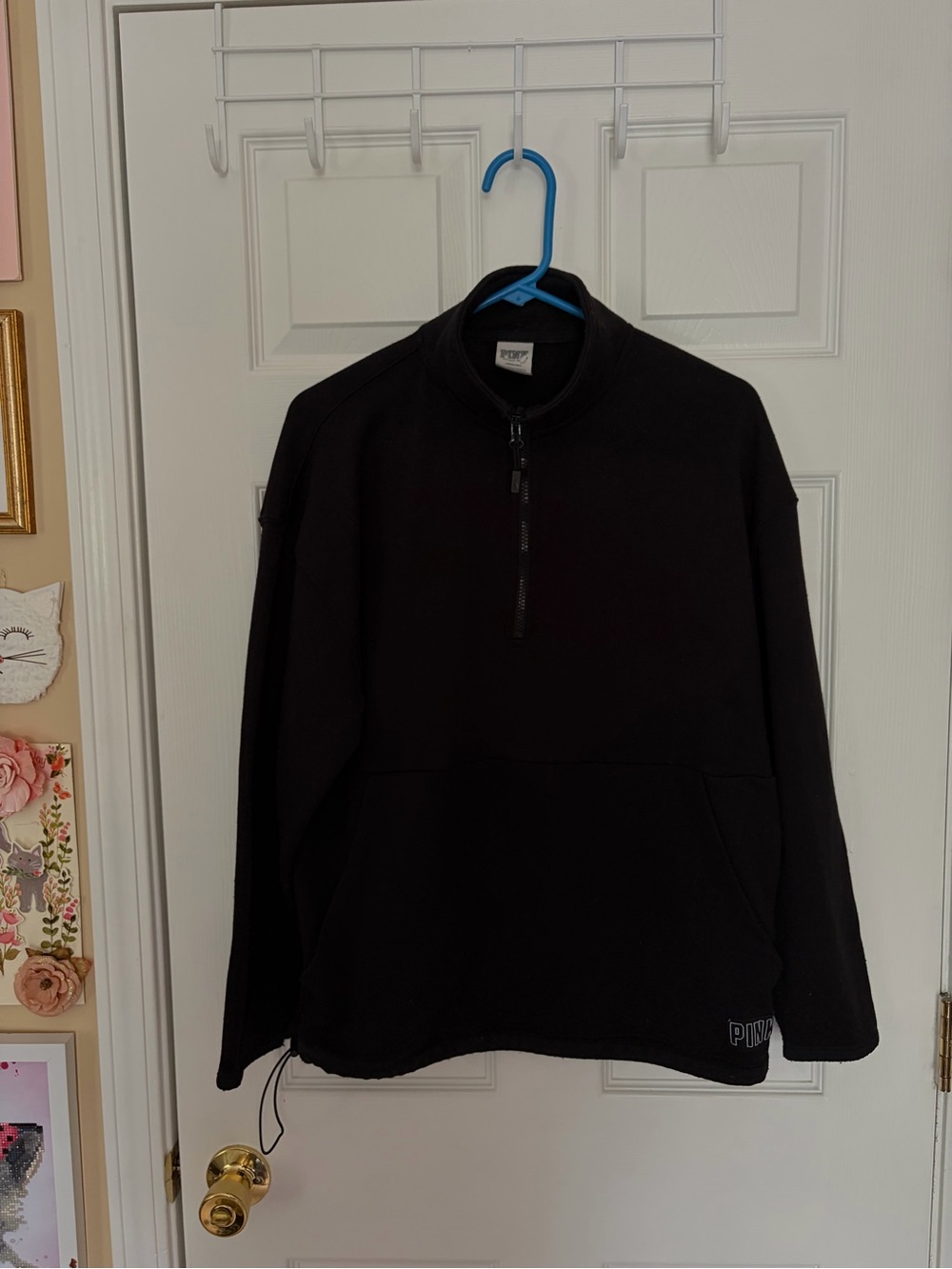 PINK Victoria's Secret Black Half-Zip Pullover Sweater